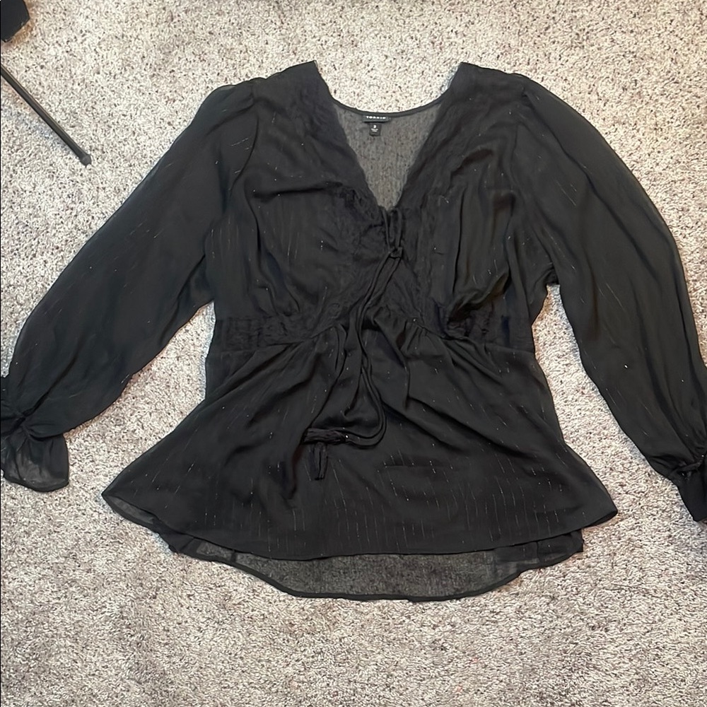 Torrid 3 Plus Woman 3x Baby Doll Shirt Lace Sheer Pull‎ Over